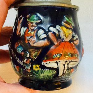 Vintage Reinhold Merkelbach Grenzhausen "Tyrolean Dancers" German stein 3813
